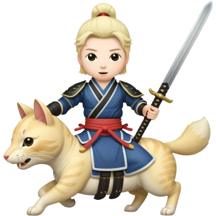 A penis holding a samurai sword riding a pussy emoji
