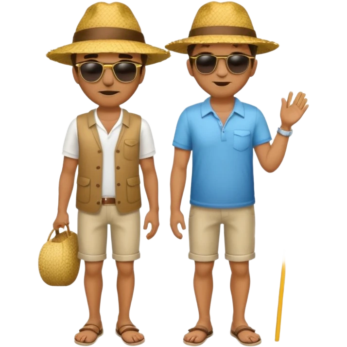 full body man with straw hat emoji