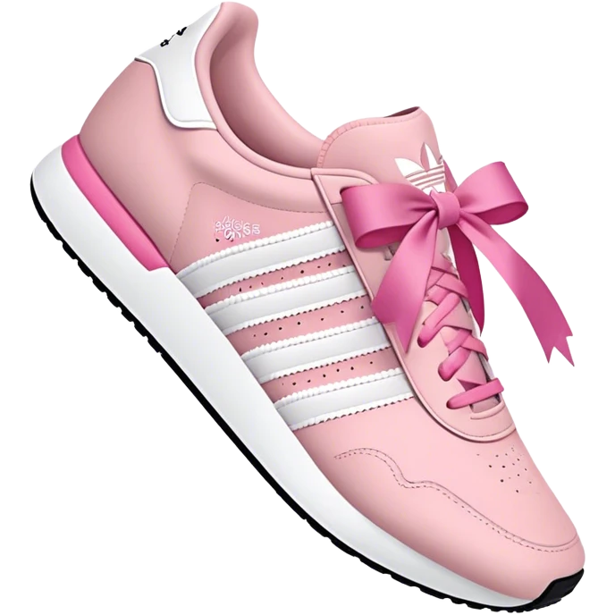 pink adidas sneakers with girly ribbon emoji