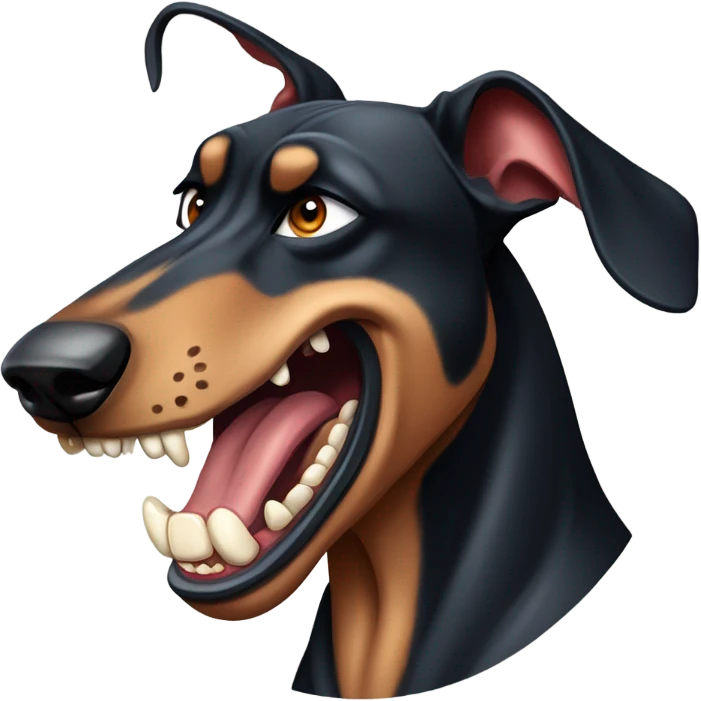 Growling doberman emoji