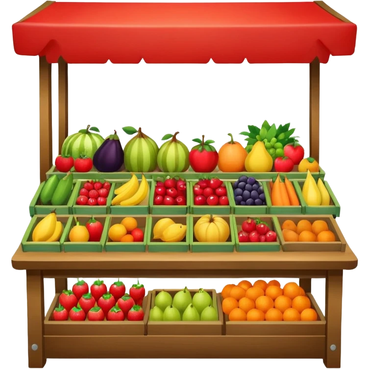 a market table with fruit and other product emoji