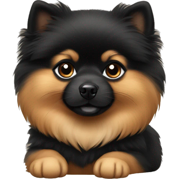 Black and tan Pomeranian puppy emoji