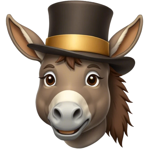 donkey wearing tophat emoji