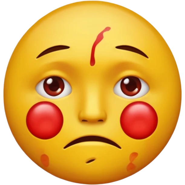 A circular yellow face with face herpes emoji