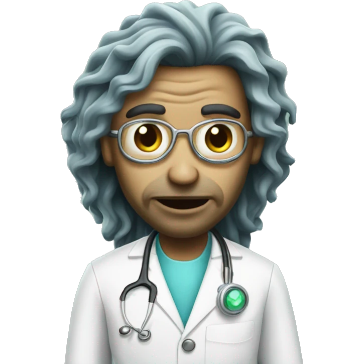 crazy alien surgeon  with long wavy hair  emoji
