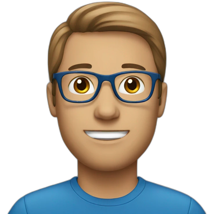 manager brown hair glasses blue shirt emoji