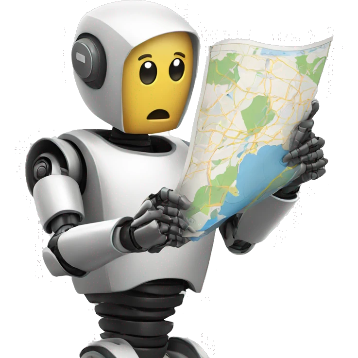 Robot with map in his hand emoji