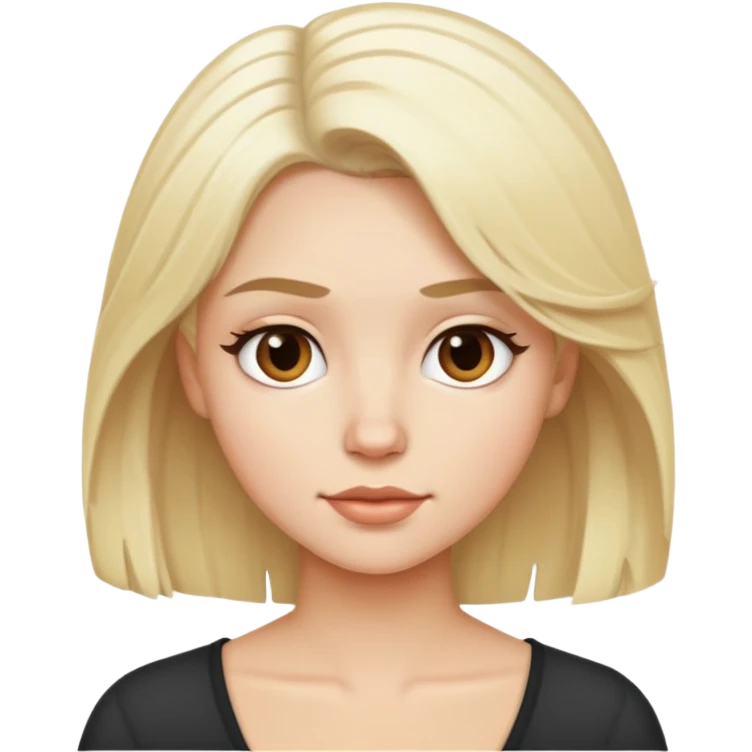 White blonde cartoon with medium hair emoji