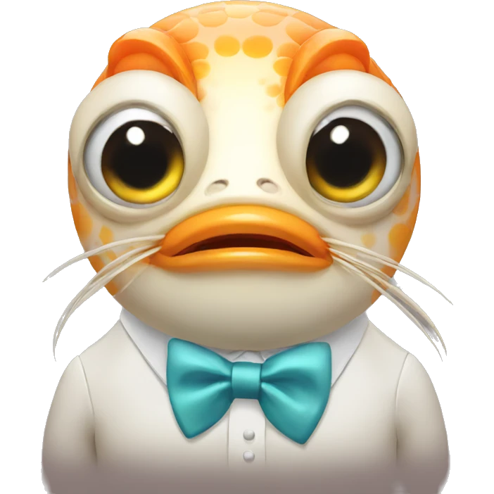Fish wearing a bow tie  emoji