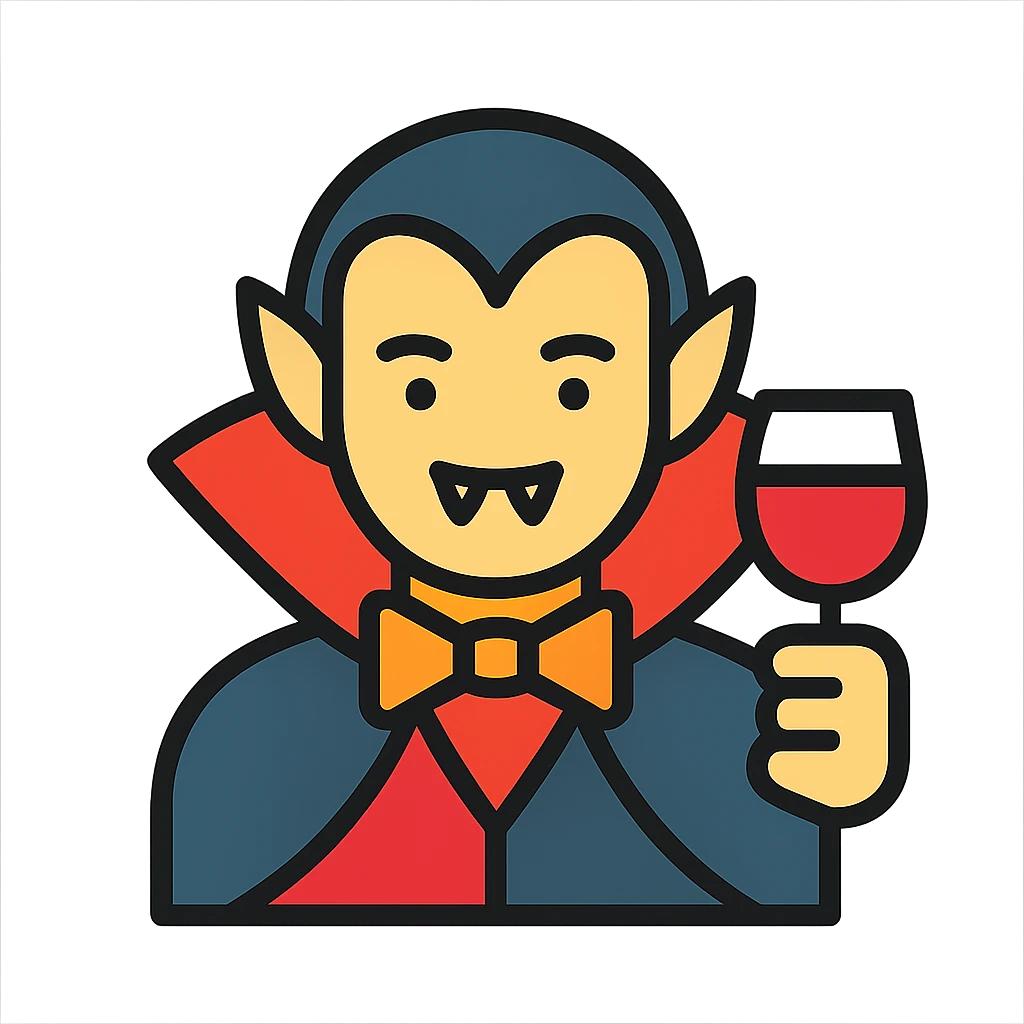 вампир с бокалом emoji