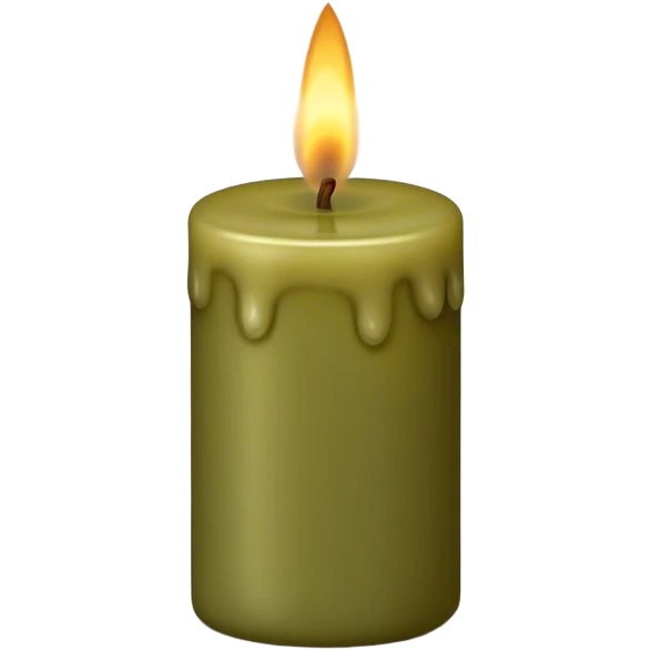 realistic candle olive color emoji