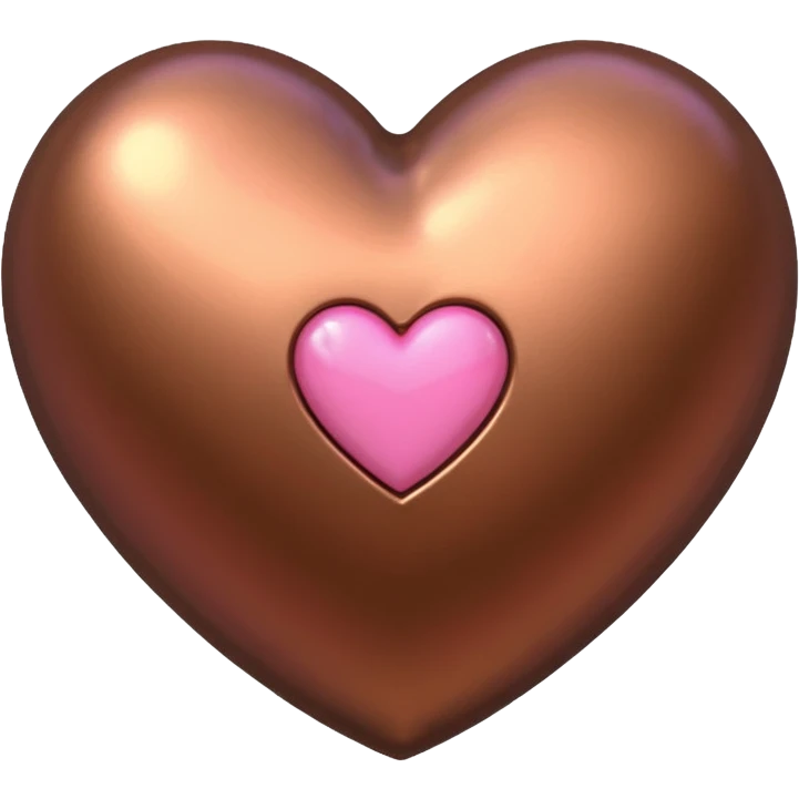 bronze heart with one pink mini heart inside of it  emoji