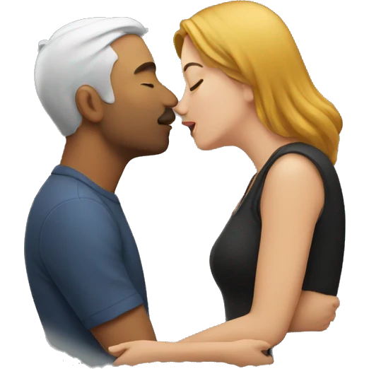 man kissing women emoji