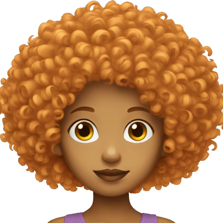 Orange afro, light skin, girl emoji