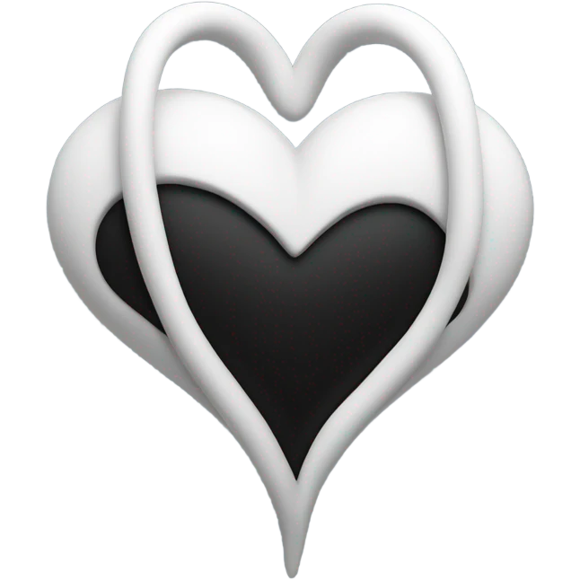 White heart and black heart combined emoji