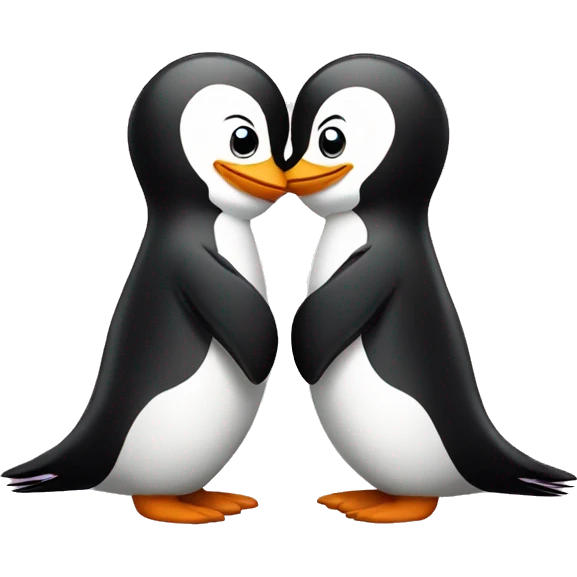 Two pinguins kissing  emoji