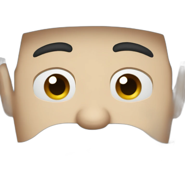 dark cap big moustache white face emoji
