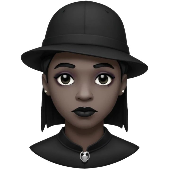 Black goth man with backwards hat  emoji