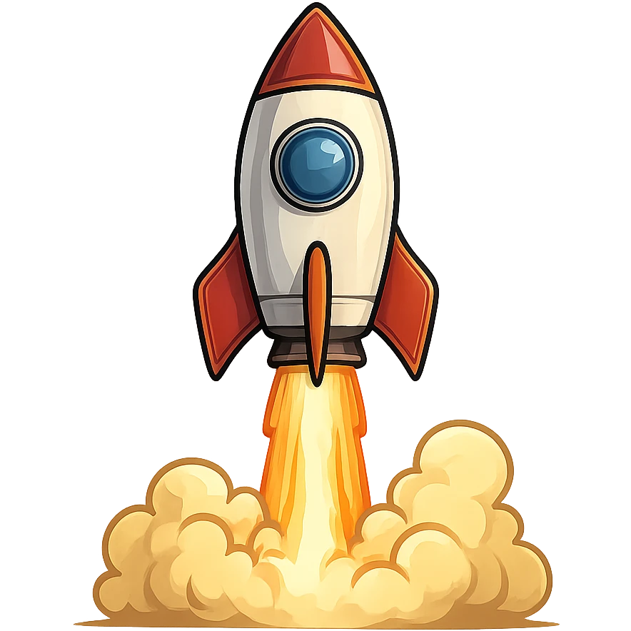 rocket ship blasting off emoji