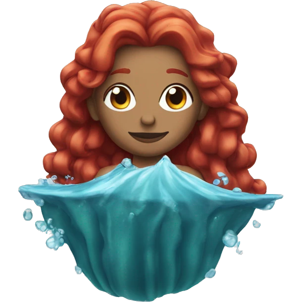 The queen of ocean and water with red hair emoji