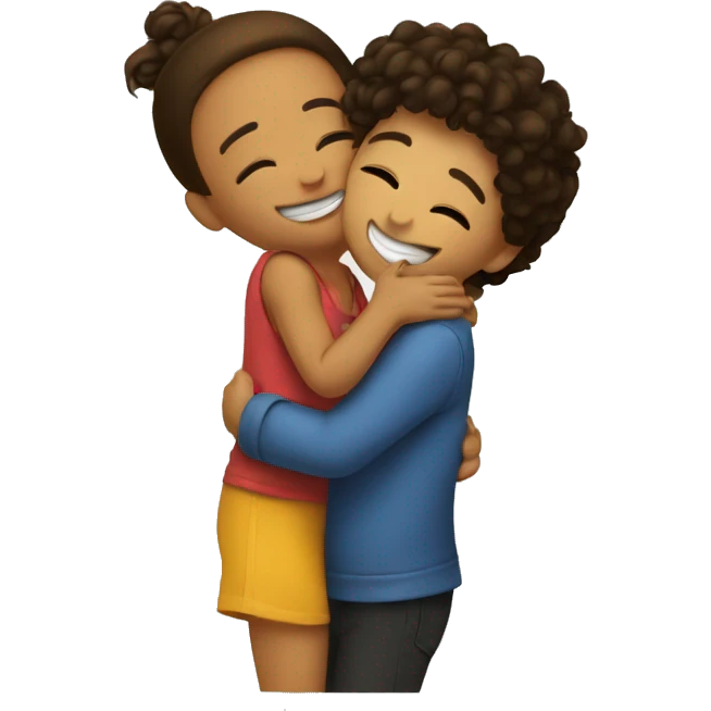 Hug and kiss emoji