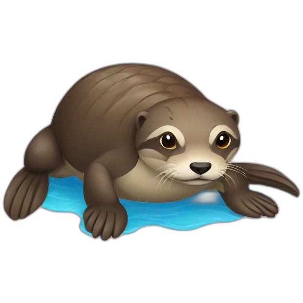 loutre sur tortue emoji