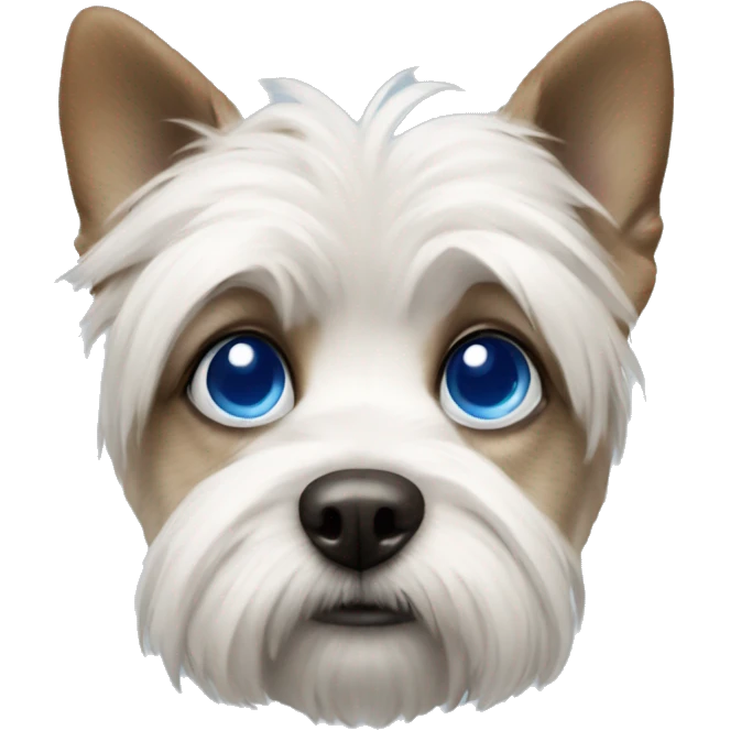 Maltase dog with one blue eye  emoji