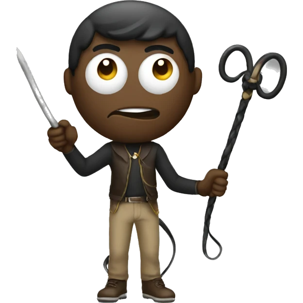 emoji holding whip emoji