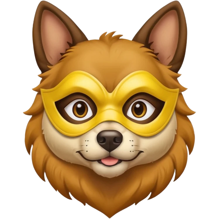 a dog with yellow mask emoji