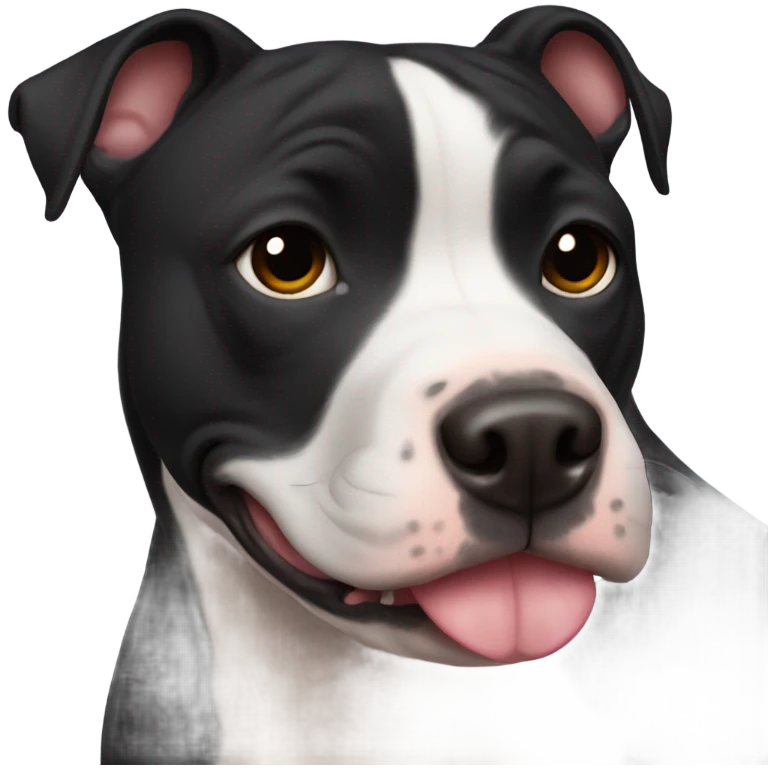 Black Pitbull cuddles and kisses  emoji