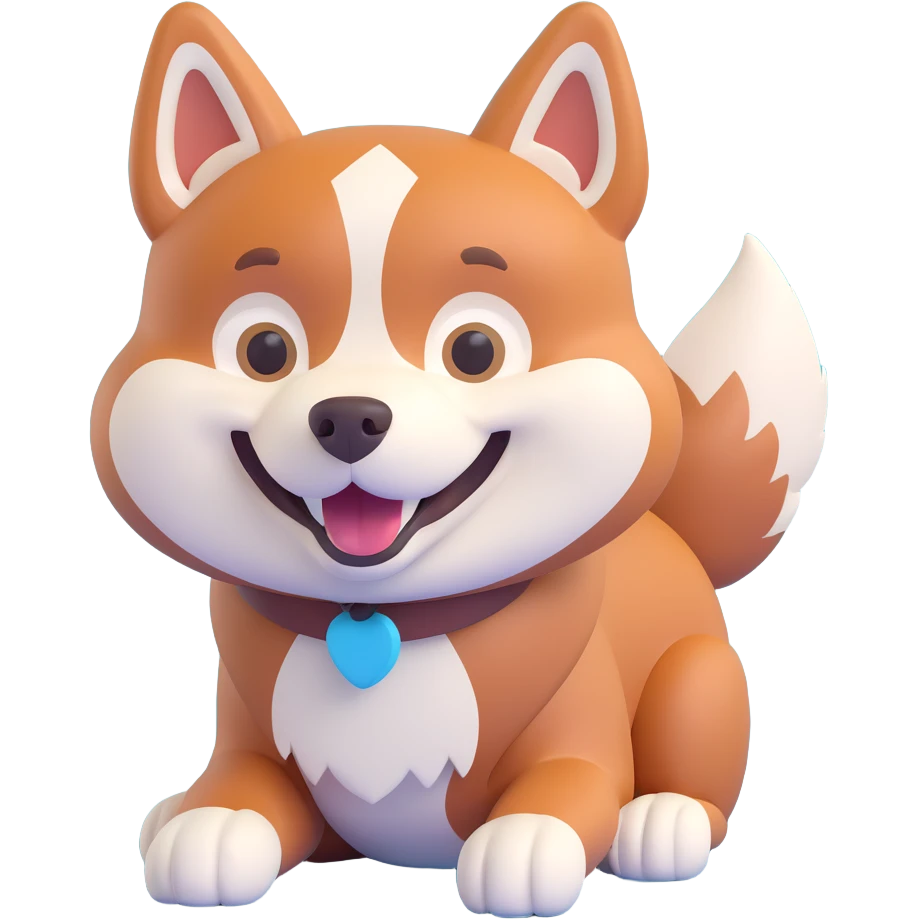 happy cinnamon colored husky dog emoji
