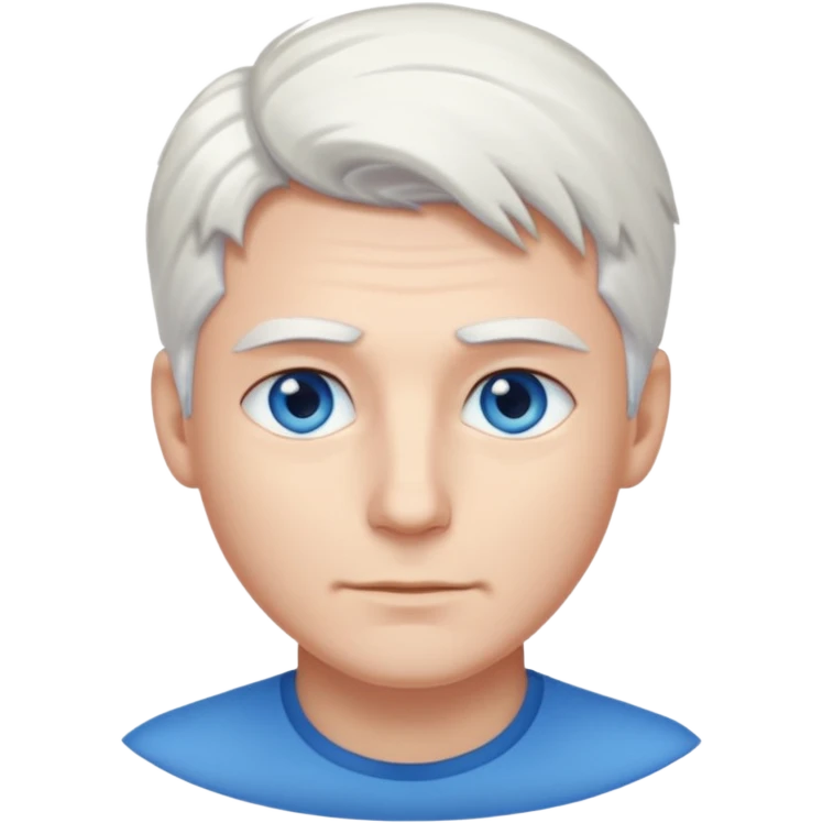 White-haired guy that looks and has beautiful blue eyes  emoji