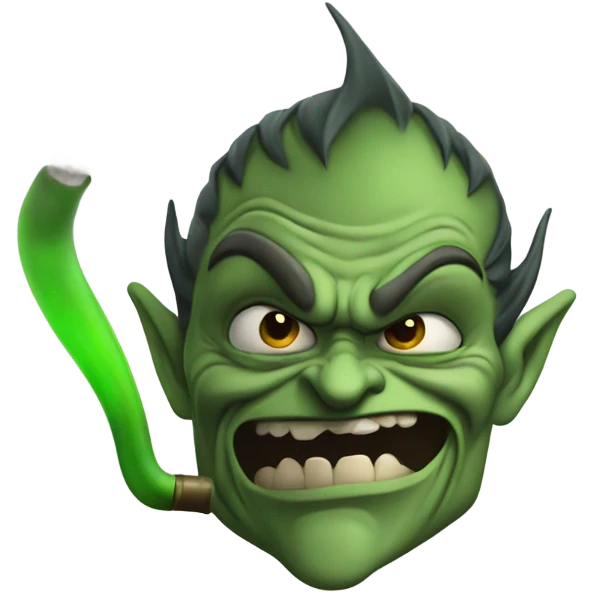 Green goblin smoking pipe emoji