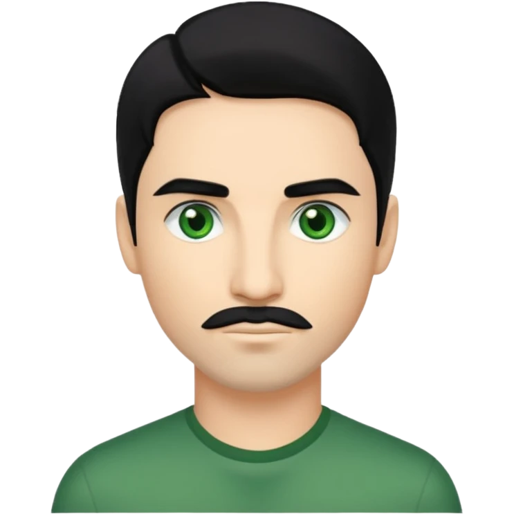 Kevin Richardson with black hair, green eyes emoji