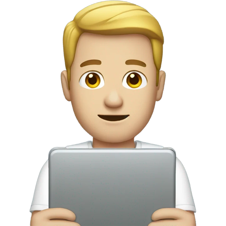 white men standing with ipad emoji