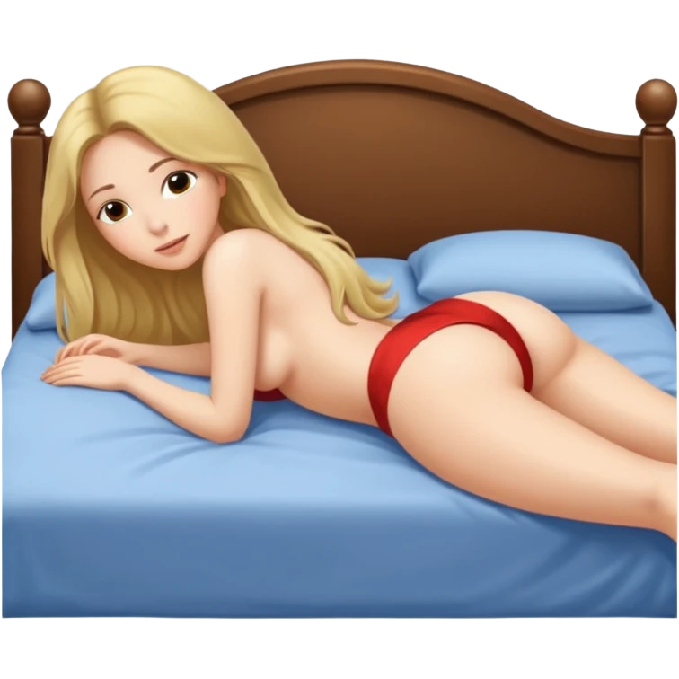 Femme qui montre ses fesse allongée sur son lit  emoji