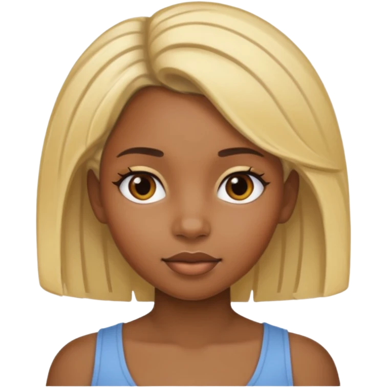 Black girl with blond blonde part in hair emoji