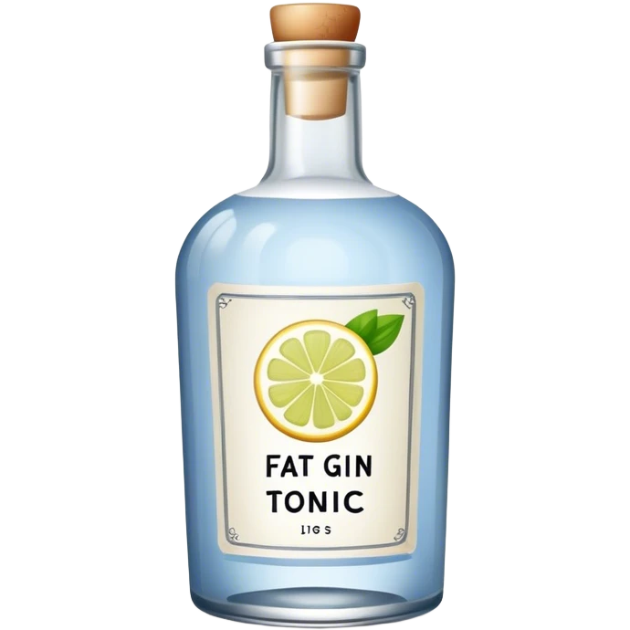 gin tonic bottle with label, fat bottle emoji