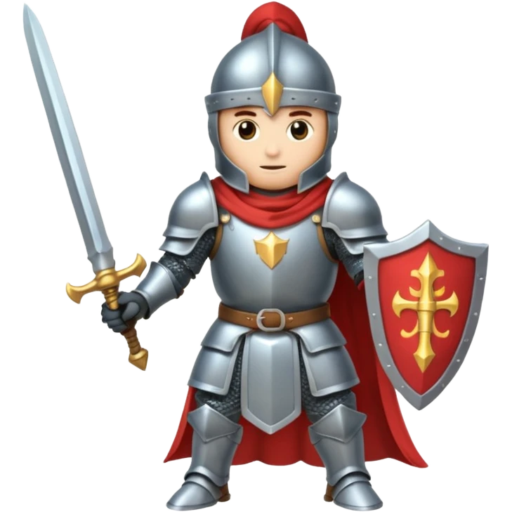 Battle mage: a knight in armor wielding both sword and magic emoji