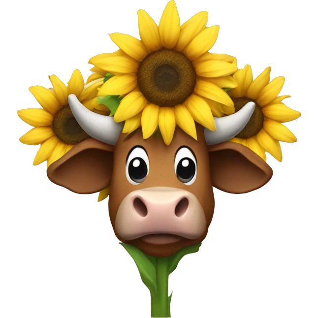 Highlander cow sunflower emoji