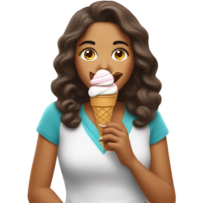 Latina licking ice cream emoji