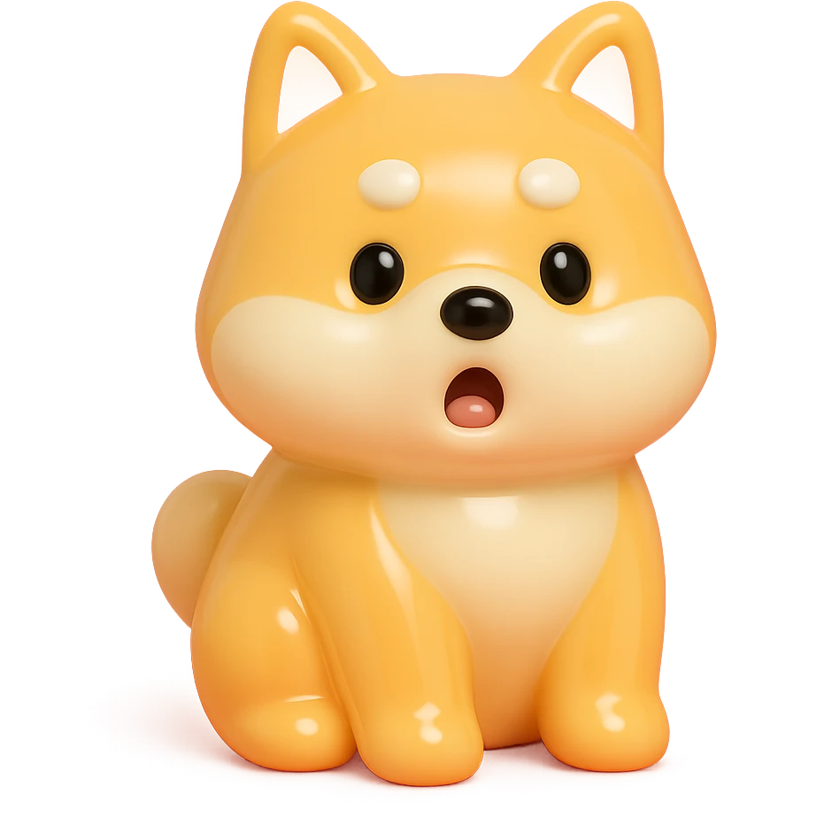 shiba inu, surprised emoji
