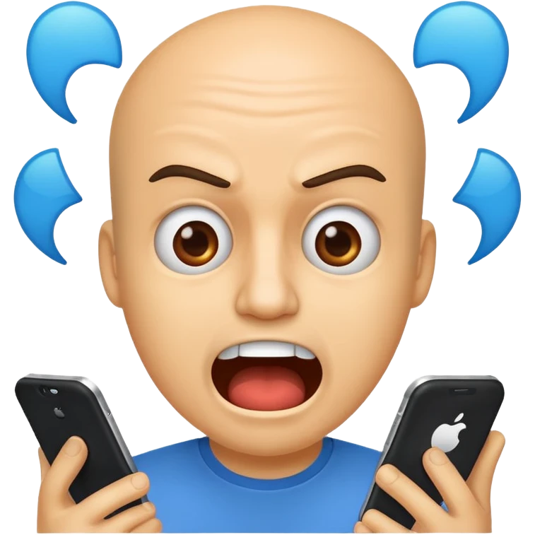 Man yells at text "mopo" emoji