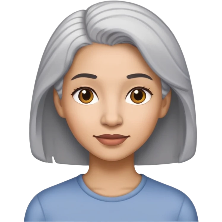 Femme métisse cheveux gris  emoji
