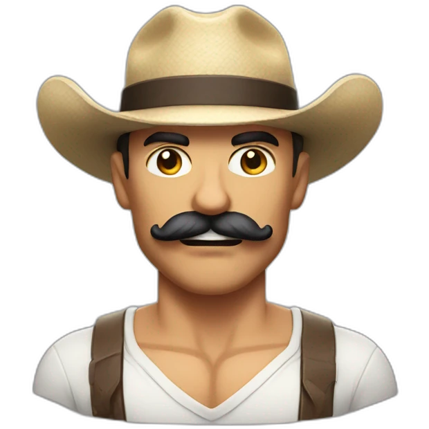 Muscle mustache expressive Cuban man emoji