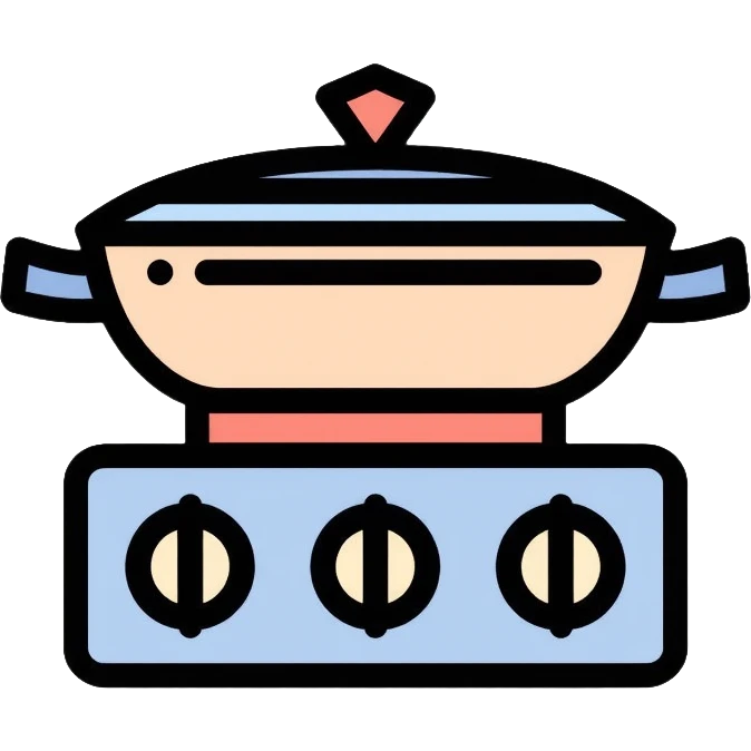 electric kitchen cooker with control knobs emoji
