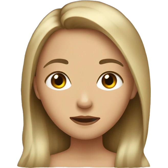 Girl with dark blonde hair and haz eyes emoji