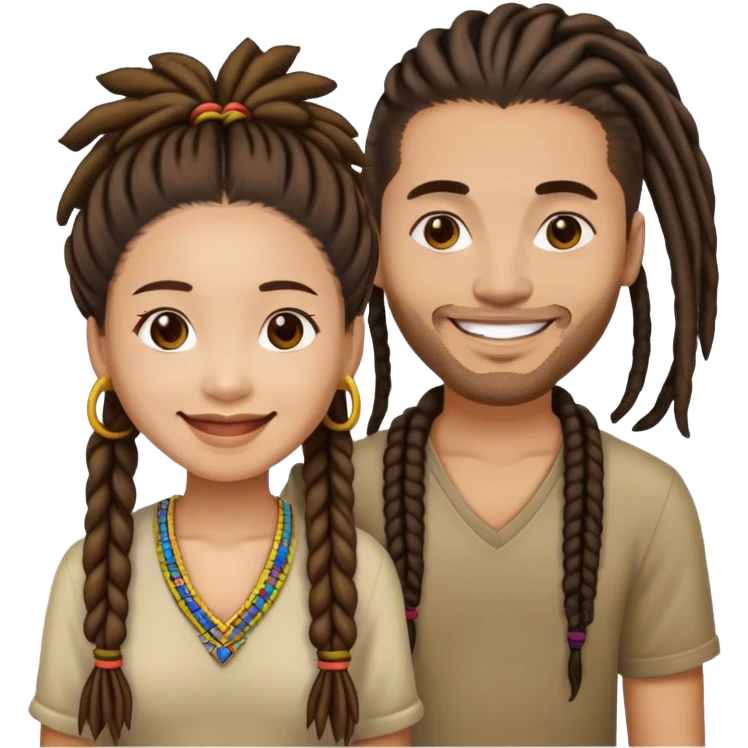 dating couple dread head and filipino emoji