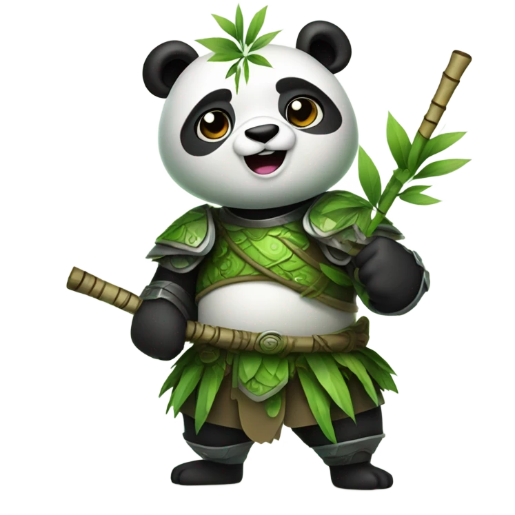 Green panda warrior  emoji