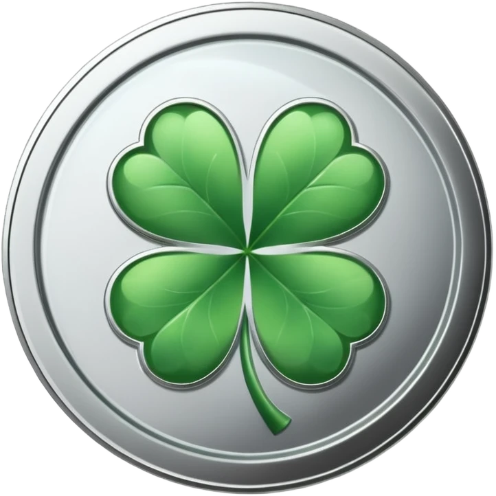 Silver coin clover emoji